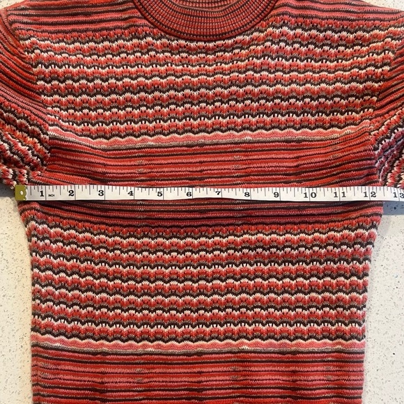 Free People Dress Red Striped Sweater Knit Bodycon Long Sleeve 70s Style - Picture 6 of 8